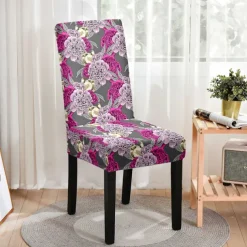 Stretch Spandex Dining Chair Cover 1 Piece, Floral Printed Stretch Chair Protector Cover Seat Slipcover with Elastic Band for Dining Room,Wedding, Ceremony, Banquet,Home Decor