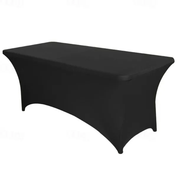 Stretch Spandex Table Cover for Standard Folding Tables - Universal Rectangular Fitted Tablecloth Protector for Wedding, Banquet and Party