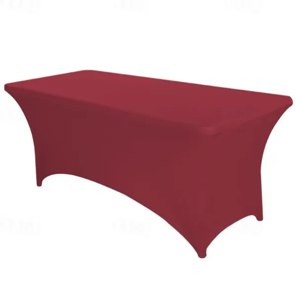 Stretch Spandex Table Cover for Standard Folding Tables - Universal Rectangular Fitted Tablecloth Protector for Wedding, Banquet and Party