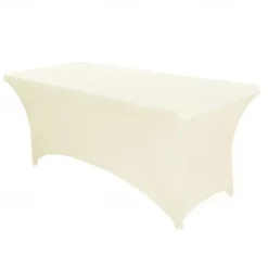 Stretch Spandex Table Cover for Standard Folding Tables - Universal Rectangular Fitted Tablecloth Protector for Wedding, Banquet and Party