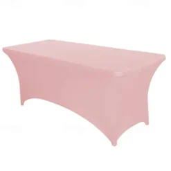 Stretch Spandex Table Cover for Standard Folding Tables - Universal Rectangular Fitted Tablecloth Protector for Wedding, Banquet and Party