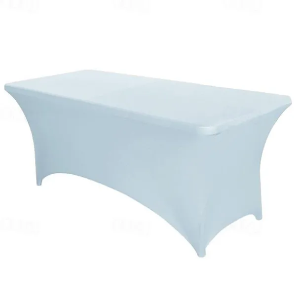 Stretch Spandex Table Cover for Standard Folding Tables - Universal Rectangular Fitted Tablecloth Protector for Wedding, Banquet and Party