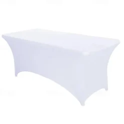 Stretch Spandex Table Cover for Standard Folding Tables - Universal Rectangular Fitted Tablecloth Protector for Wedding, Banquet and Party