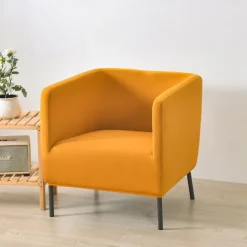 Stretch Square Tub Covers Chair Burgundy Slipcover Sofa Cover Furniture Protector High Stretch 1 Piece Sofa Chair Covers for Living Room Durable Spandex Fabric Non SkidWashable