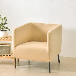 Stretch Square Tub Covers Chair Burgundy Slipcover Sofa Cover Furniture Protector High Stretch 1 Piece Sofa Chair Covers for Living Room Durable Spandex Fabric Non SkidWashable