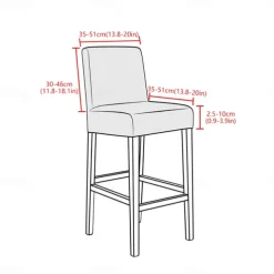 Stretch Velvet Bar Stool Cover Burgundy Counter Height Pub Chair Slipcover for Dining Room Cafe Non Slip with Elastic BottomThick Soft Style