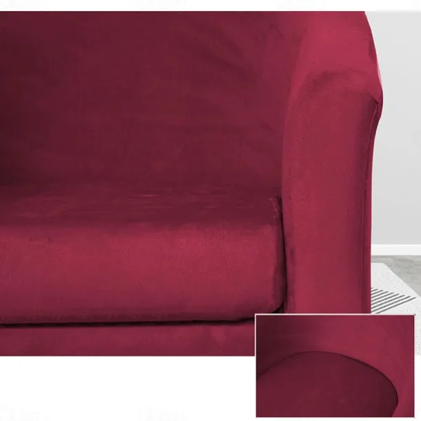 Stretch Velvet Club Chair Cover Barrel Chair Slipcover Elastic Armchair Single Sofa Cover Barrel Tub Chair for Cafe Hotel Coffee Shop Cross Border Soft Durable Washable