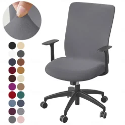 Stretch Velvet Office Chair Cover - Soft, Removable, Washable & Zippered