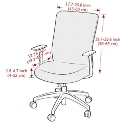 Stretch Velvet Office Chair Cover - Soft, Removable, Washable & Zippered