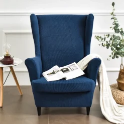 Stretch Wing Chair Slipcover with Seat Cover Spandex Sofa Covers Wingback Armchair Covers Solid Furniture Protector for Living Room Strandmon Chair Cover