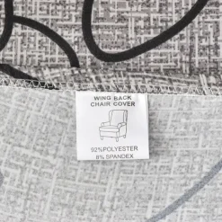 Stretch Wingback Chair Cover Armchair Slipcovers with Seat Cushion Cover Spandex Velvet Wingback Armchair Covers