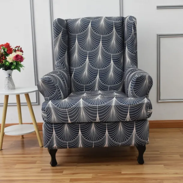 Stretch Wingback Chair Cover Wing Chair Slipcovers Spandex Fabric Wingback Armchair Covers with Seat Cushion Cover for Living Room Bedroom Decor