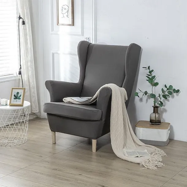 Stretch Wingback Chair Cover Wing Chair Slipcovers With Seat Cushion Cover Spandex Jacquard Wingback Armchair Covers