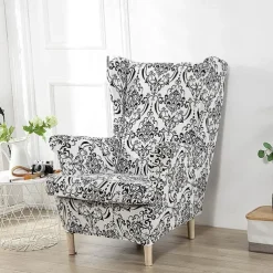 Stretch Wingback Chair Cover Wing Chair Slipcovers With Seat Cushion Cover Spandex Jacquard Wingback Armchair Covers