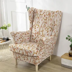 Stretch Wingback Chair Cover Wing Chair Slipcovers With Seat Cushion Cover Spandex Jacquard Wingback Armchair Covers