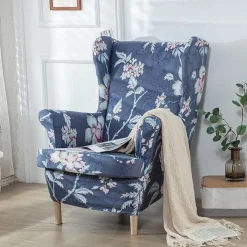Stretch Wingback Chair Cover Wing Chair Slipcovers With Seat Cushion Cover Spandex Jacquard Wingback Armchair Covers