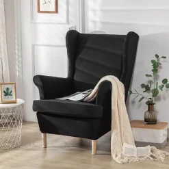 Stretch Wingback Chair Cover Wing Chair Slipcovers With Seat Cushion Cover Spandex Jacquard Wingback Armchair Covers