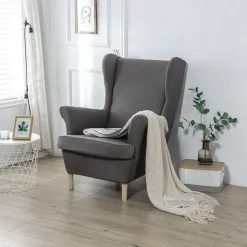 Stretch Wingback Chair Cover Wing Chair Slipcovers With Seat Cushion Cover Spandex Jacquard Wingback Armchair Covers