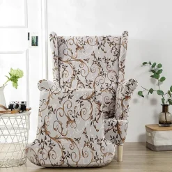 Stretch Wingback Chair Cover Wing Chair Slipcovers With Seat Cushion Cover Spandex Jacquard Wingback Armchair Covers