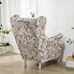 Stretch Wingback Chair Cover Wing Chair Slipcovers With Seat Cushion Cover Spandex Jacquard Wingback Armchair Covers