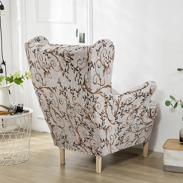 Stretch Wingback Chair Cover Wing Chair Slipcovers With Seat Cushion Cover Spandex Jacquard Wingback Armchair Covers