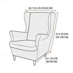 Stretch Wingback Chair Cover Wing Chair Slipcovers With Seat Cushion Cover Spandex Jacquard Wingback Armchair Covers