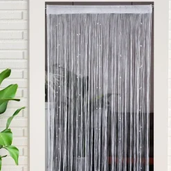 String Curtain Doorway Curtain Tassels Beaded Curatin, Boho Macrame Sliding Door Curtain Wedding Tapestry Decoration, Room Divider for Pergola Outdoor Patio
