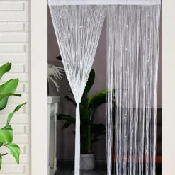 String Curtain Doorway Curtain Tassels Beaded Curatin, Boho Macrame Sliding Door Curtain Wedding Tapestry Decoration, Room Divider for Pergola Outdoor Patio