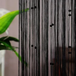 String Curtain Doorway Curtain Tassels Beaded Curatin, Boho Macrame Sliding Door Curtain Wedding Tapestry Decoration, Room Divider for Pergola Outdoor Patio