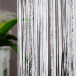 String Curtain Doorway Curtain Tassels Beaded Curatin, Boho Macrame Sliding Door Curtain Wedding Tapestry Decoration, Room Divider for Pergola Outdoor Patio W 1m x H 2m