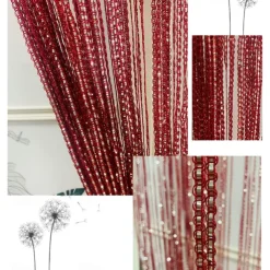 String Curtains Sparkle Door Curtain Fly Curtain Rod Pocket,Curtains Panel Divider Window Door Fly Screen for Door Wall and Window Decoration,100*200cm
