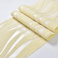 Strip Wallpaper Damask Wall Covering Sticker Film Flocking Non Woven Adhesive required Home Décor 1000x53cm/393.7x20.87inch