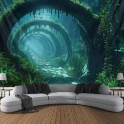 Submarine Cabin Undersea Hanging Tapestry Wall Art Large Tapestry Mural Decor Photograph Backdrop Blanket Curtain Home Bedroom Living Room Decoration