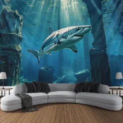 Submarine Cabin Undersea Hanging Tapestry Wall Art Large Tapestry Mural Decor Photograph Backdrop Blanket Curtain Home Bedroom Living Room Decoration
