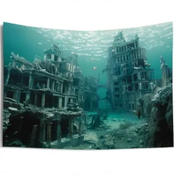 Submarine Cabin Undersea Hanging Tapestry Wall Art Large Tapestry Mural Decor Photograph Backdrop Blanket Curtain Home Bedroom Living Room Decoration