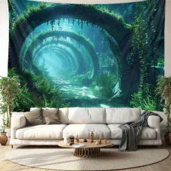 Submarine Cabin Undersea Hanging Tapestry Wall Art Large Tapestry Mural Decor Photograph Backdrop Blanket Curtain Home Bedroom Living Room Decoration
