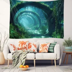 Submarine Cabin Undersea Hanging Tapestry Wall Art Large Tapestry Mural Decor Photograph Backdrop Blanket Curtain Home Bedroom Living Room Decoration