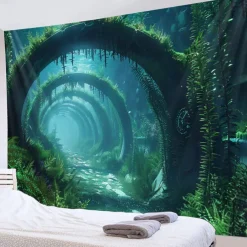Submarine Cabin Undersea Hanging Tapestry Wall Art Large Tapestry Mural Decor Photograph Backdrop Blanket Curtain Home Bedroom Living Room Decoration
