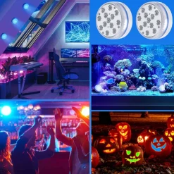 Submersible Lights 13 Leds Pool Pond Light RGB with Remote Underwater Night Light IP68 Magnet Bright Lamp for Pond Aquarium new 2022