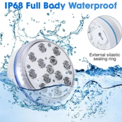 Submersible Lights 13 Leds Pool Pond Light RGB with Remote Underwater Night Light IP68 Magnet Bright Lamp for Pond Aquarium new 2022