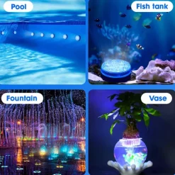 Submersible Lights 13 Leds Pool Pond Light RGB with Remote Underwater Night Light IP68 Magnet Bright Lamp for Pond Aquarium new 2022