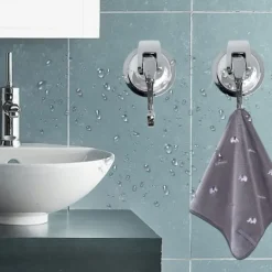 Suction Cup Hooks Heavy Duty Vacuum Suction Shower Hooks Glass Suction Cup Hooks Bathroom Robe Hooks Reusable, No Hole Punched, for Garland Decoration