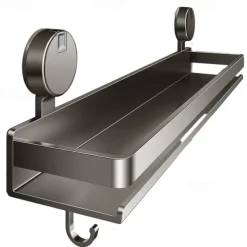 Suction Cup Kitchen Organizer with Hook 30/40/50cm, No Drill Hanging Spice Rack, Bathroom Shower Rack for Storage, Space Saving Shelves for Kitchen, Bathroom and Living Room