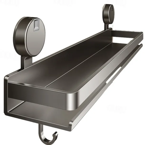 Suction Cup Kitchen Organizer with Hook 30/40/50cm, No Drill Hanging Spice Rack, Bathroom Shower Rack for Storage, Space Saving Shelves for Kitchen, Bathroom and Living Room