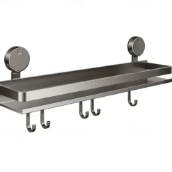 Suction Cup Kitchen Organizer with Hook 30/40/50cm, No Drill Hanging Spice Rack, Bathroom Shower Rack for Storage, Space Saving Shelves for Kitchen, Bathroom and Living Room