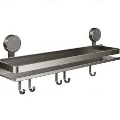 Suction Cup Kitchen Organizer with Hook 30/40/50cm, No Drill Hanging Spice Rack, Bathroom Shower Rack for Storage, Space Saving Shelves for Kitchen, Bathroom and Living Room