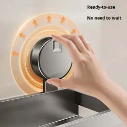 Suction Cup Kitchen Organizer with Hook 30/40/50cm, No Drill Hanging Spice Rack, Bathroom Shower Rack for Storage, Space Saving Shelves for Kitchen, Bathroom and Living Room