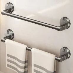 Suction Cup Towel Rack Bathroom No Punching Bathroom Towel Pole Bath Towel Wall Mounted Storage Rack Storage Rack