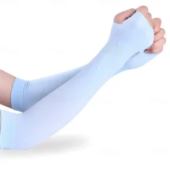 Summer Arm Sleeves Cooling Gloves Women Men Arm Warmers Sleeves Armwarmer UV Sun Protection Cotton Long Fingerless Gloves Arm Sleeves