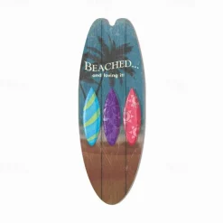 Summer Beach Ocean Theme Leisure Decoration Surfboard Wood Plaque Bar Home Wall Vintage Decoration Wood Plaque